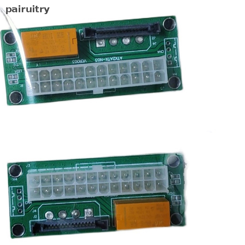 Prt Dual PSU Power Supply Adapter Board Dengan LED ATX 24Pin Ke SATA Sync Starter Extender Cable Card Add2psu Untuk Kartu Grafis Pertambangan PRT