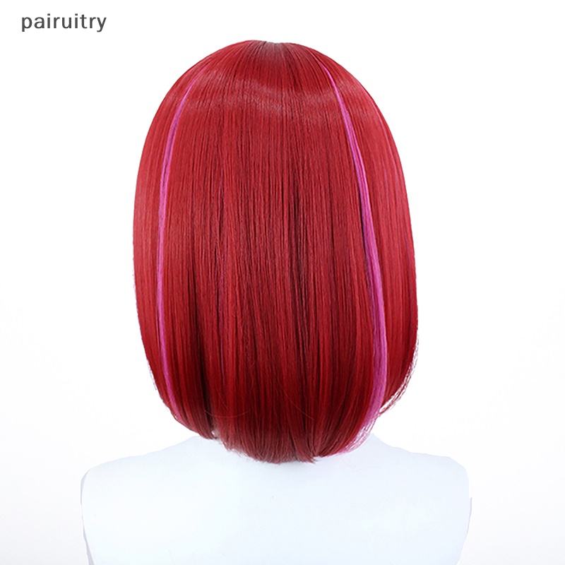 Prt 1Pc Arima Kana Cosplay Wig Oshi No Ko 33cm Pendek Bobo Wig Merah Campur Pink Wig Hea PRT