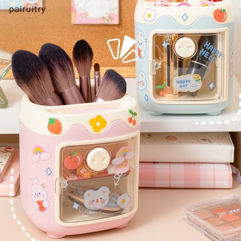 Prt Kawaii Kotak Penyimpanan Babi Kapasitas Besar Tempat Pulpen Kamar Tidur Kamar Mandi Kotak Organizer Alat Tulis Kantor Sekolah Makeup Brush Bucket PRT