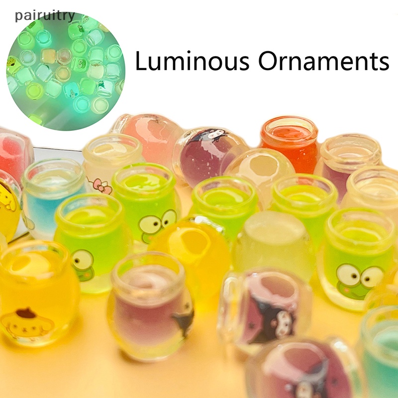 Prt 5PCS Simulasi Mini Luminous Honeypot Resin Hadiah DIY Mobil Desktop Dekorasi PRT