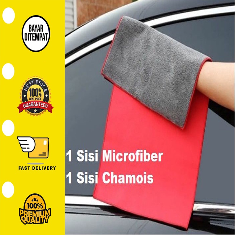 Kain Lap KANEBO MICRO FIBER coral suede microfiber chamois 2 in 1 cuci mobil motor detailing 30x30 30x60 detailing 2 sisi