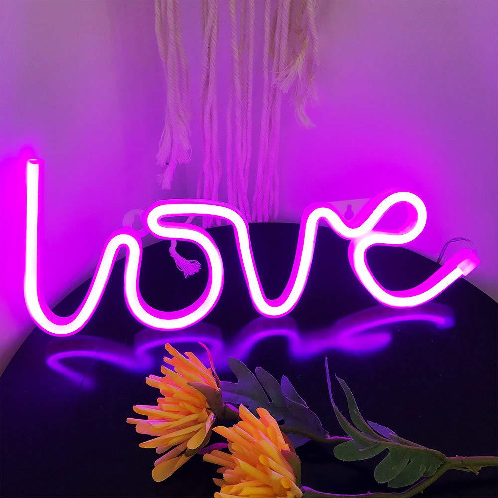 Love LETTER Neon Sign LED - Lampu Hias Neon Tulisan LOVE - Lampu Tidur Dekorasi Pesta Waterproof