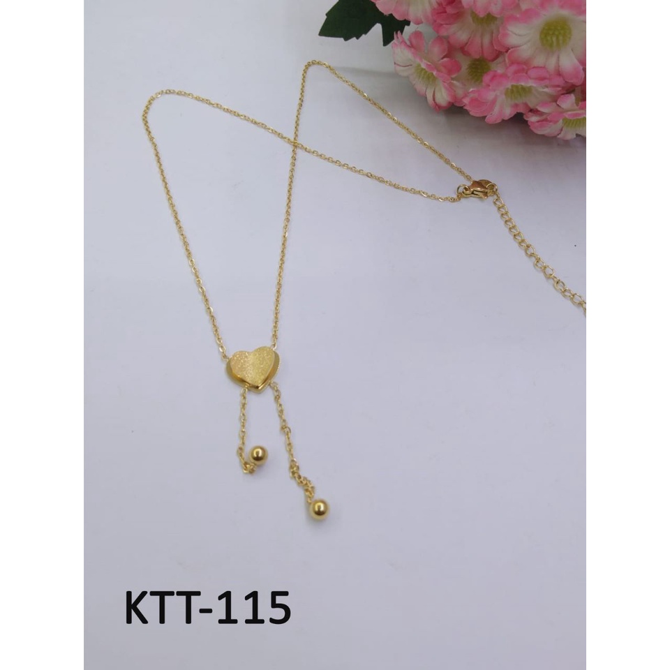 KALUNG TITANIUM EMAS GOLD LOVE HATI BOLA DIAM TERMURAH / DUNIA GELANG