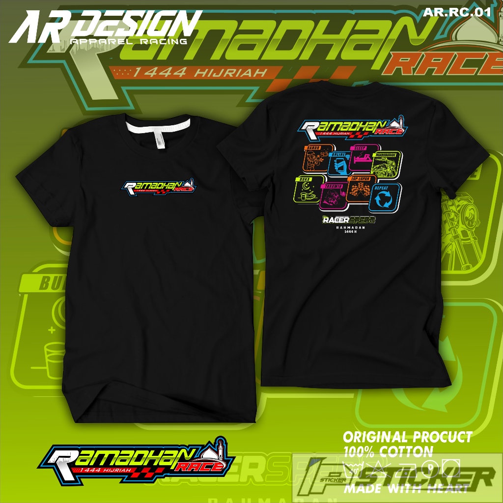 Kaos Ramadhan Race 1444 H 2023 - Baju Ramadhan Race 1444 H Original T-Shirt Racing AR-01