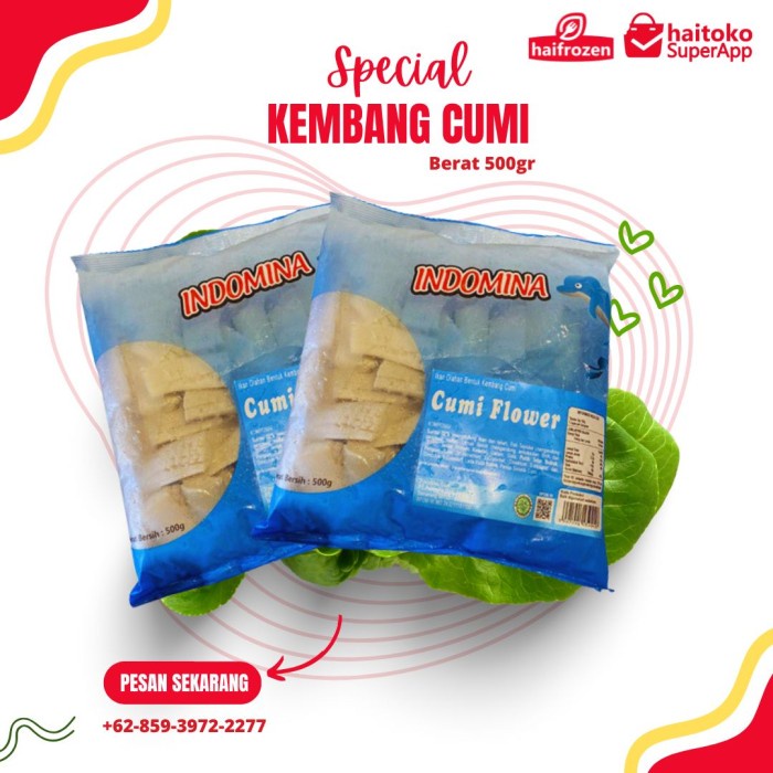 

Indomina Kembang Cumi 500 gr Makanan Olahan Cumi Frozen Food Semarang