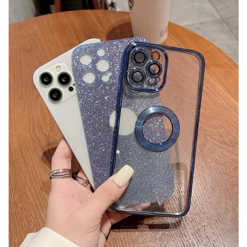 6d Plating hollow out Glitter Case iPhone 12 Pro MAX 13 Pro MAX 11 Pro MAX X XS MAX XR 7plus8 Plus SE2 Pencegah Jatuh Dengan Perlindungan Lensa Casing Lembut