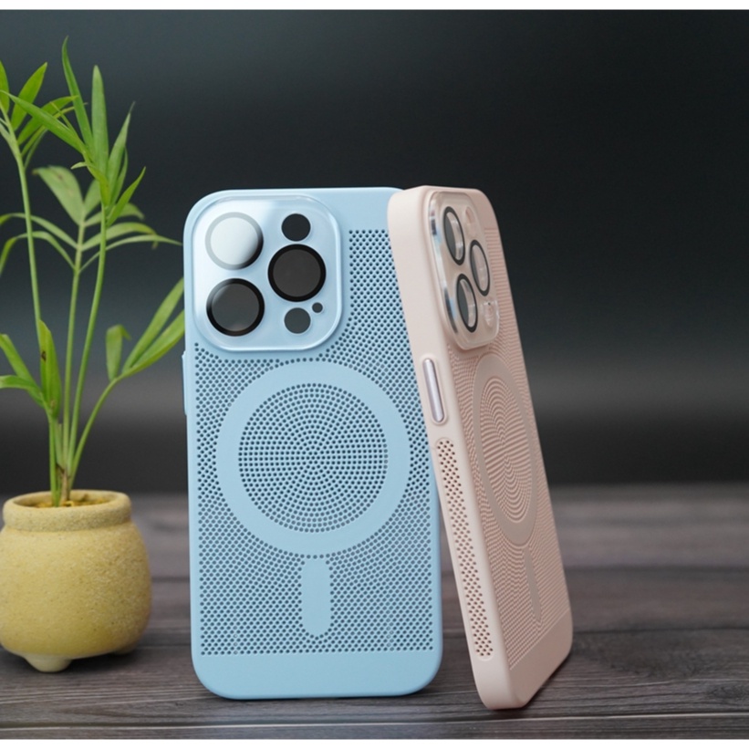 New Stylish Magnetic Phone Case for iPhone 11 12 13 14 Pro Max with Heat Dissipation and Lens Film