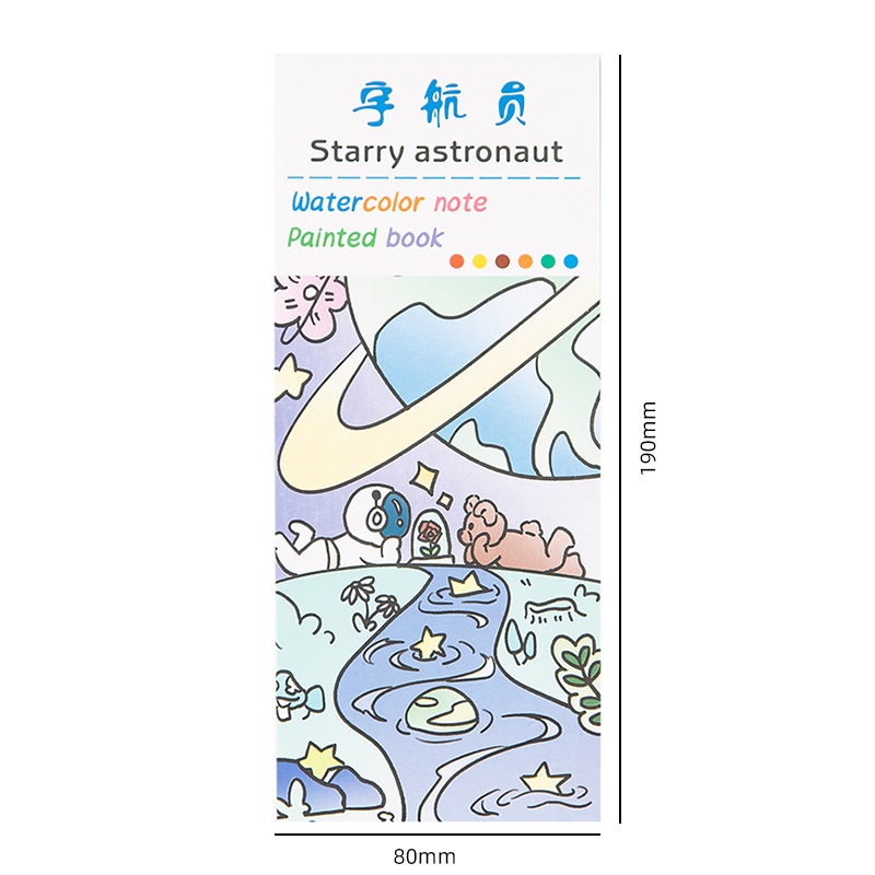 27pcs Notepad Graffiti Kartun Cat Air Anak-Anak Dengan Kuas Dan Pigmen