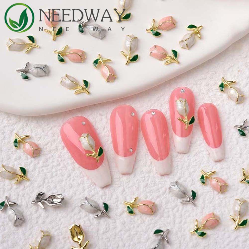 Needway   Tulip Dekorasi Kuku Jepang Perhiasan Kuku 3D Manikur Aksesoris Hiasan Kuku Tulip Nail Drills