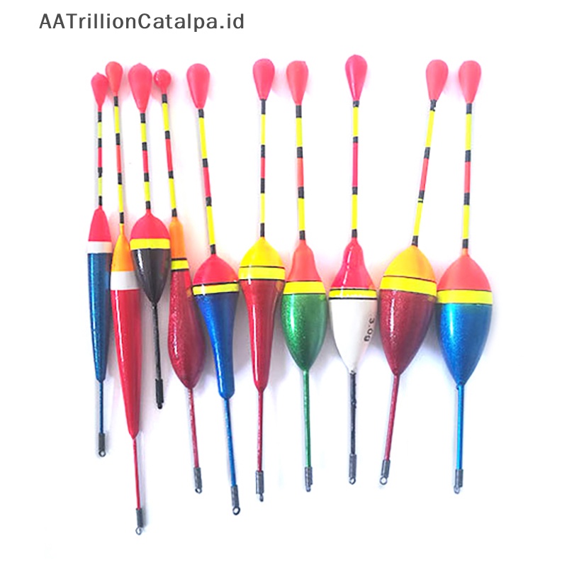 Aatrillioncatalpa 10pcs Pelampung Pancing Set Pelampung Bobber Tongkat Lampu Pancing Mengapung Berfluktuasi Mix Size Color float Pelampung Untuk Memancing Aksesoris ID