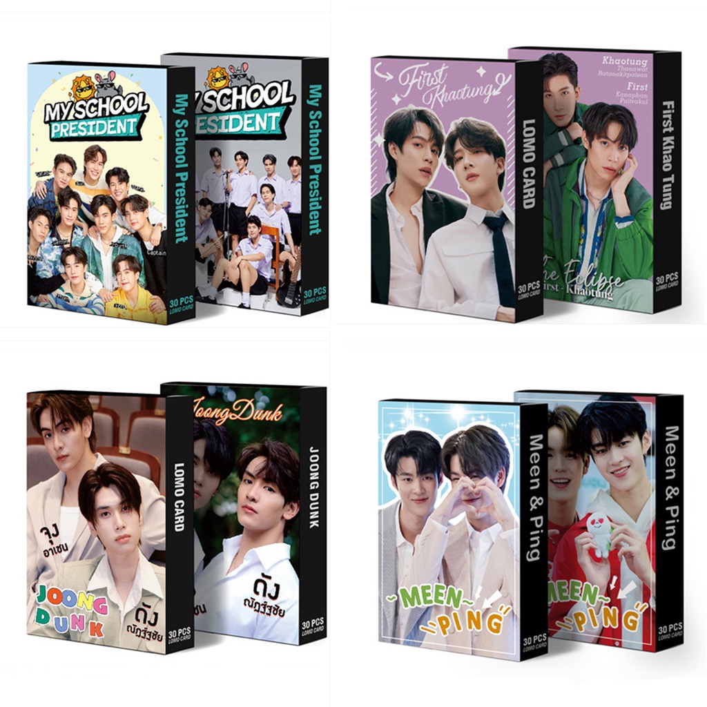 30pcs /box FIRST KHAOTUNG JOONG DUNK Photocards Album MEEN PING NET JAMES My School President Kartu Lomo OurSkyy Thai Star Postcards