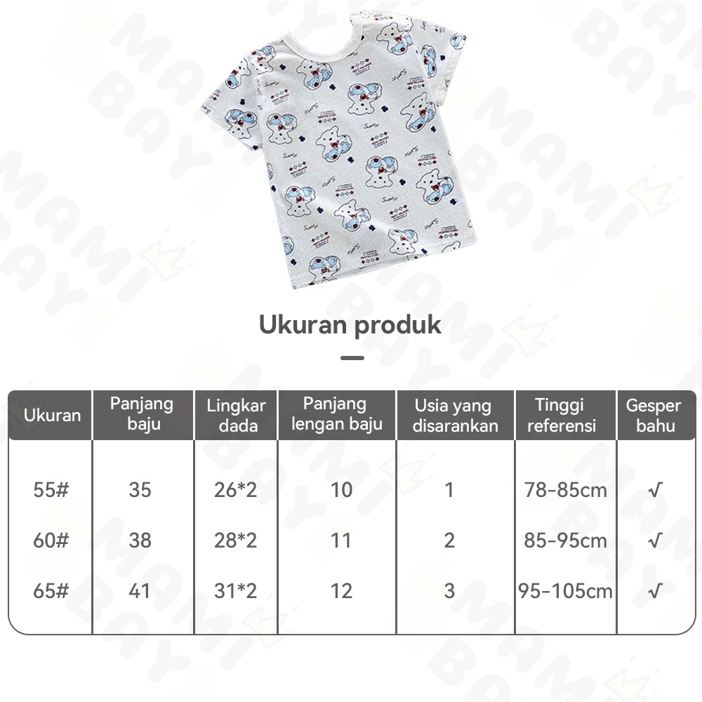 OKEYI baju tidur lucu piyama lengan pendek/kaos anak bayi import