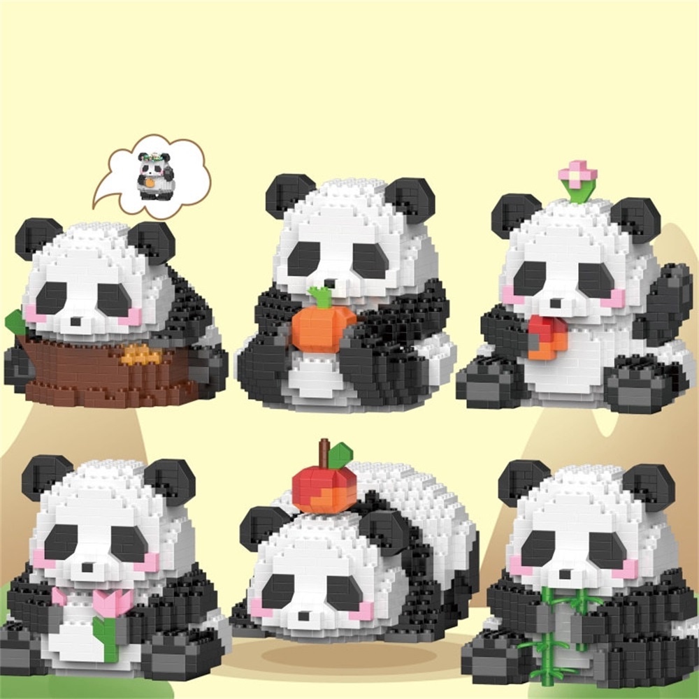 Mainan Blok Bangunan China Online Panda Merah Bunga Splicing Blok Bangunan Buatan Tangan Boneka Mainan Edukasi Hadiah Untuk Hari Anak Internasional