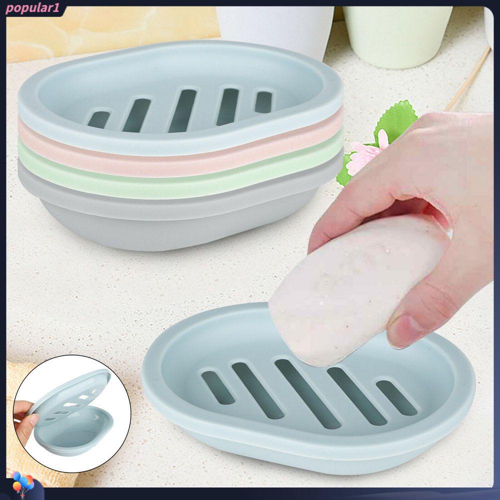 Populer Tempat Sabun Plastik Dengan Wadah Tiris Rak Penyimpanan Gantung Drain Soaps Shelf