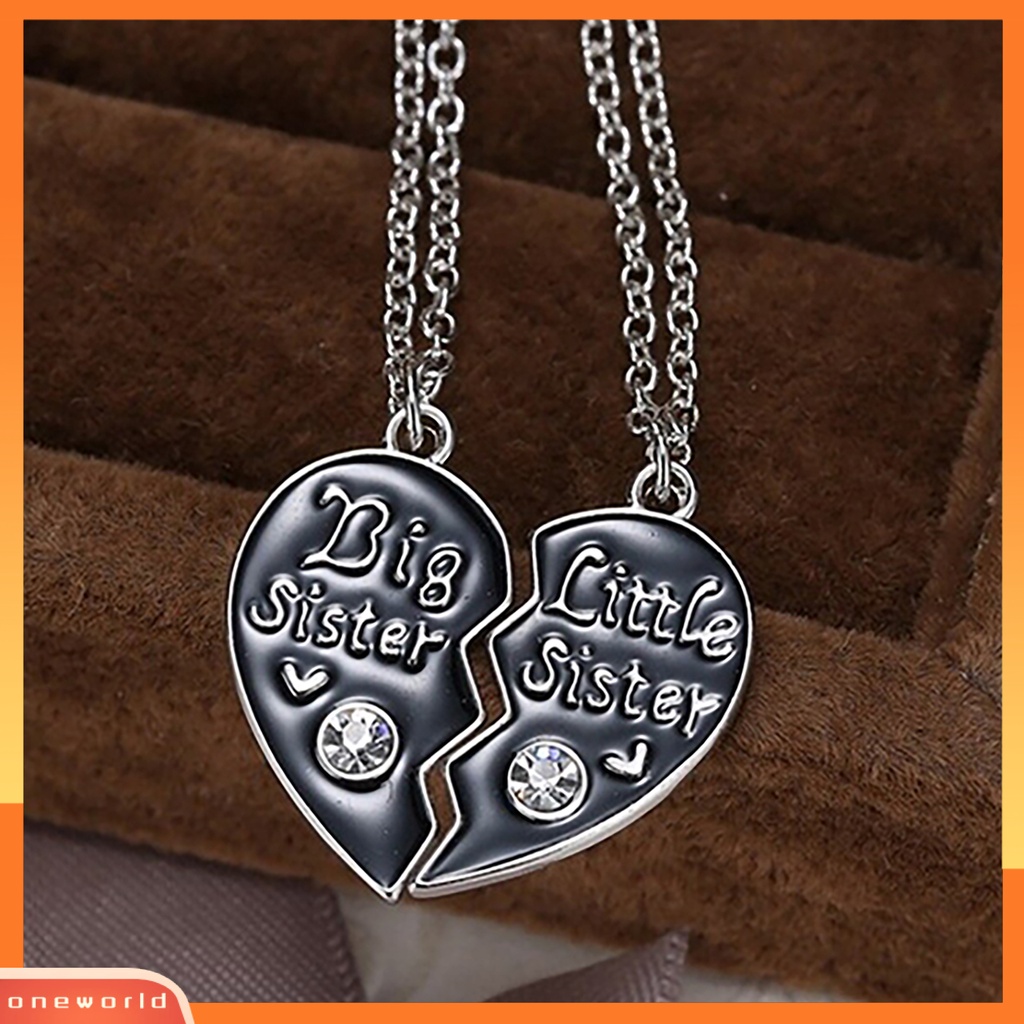 [WOD] Kalung Wanita Gaya Hati Puzzle Alloy Kalung Liontin Anak Perempuan Untuk Kehidupan Sehari-Hari