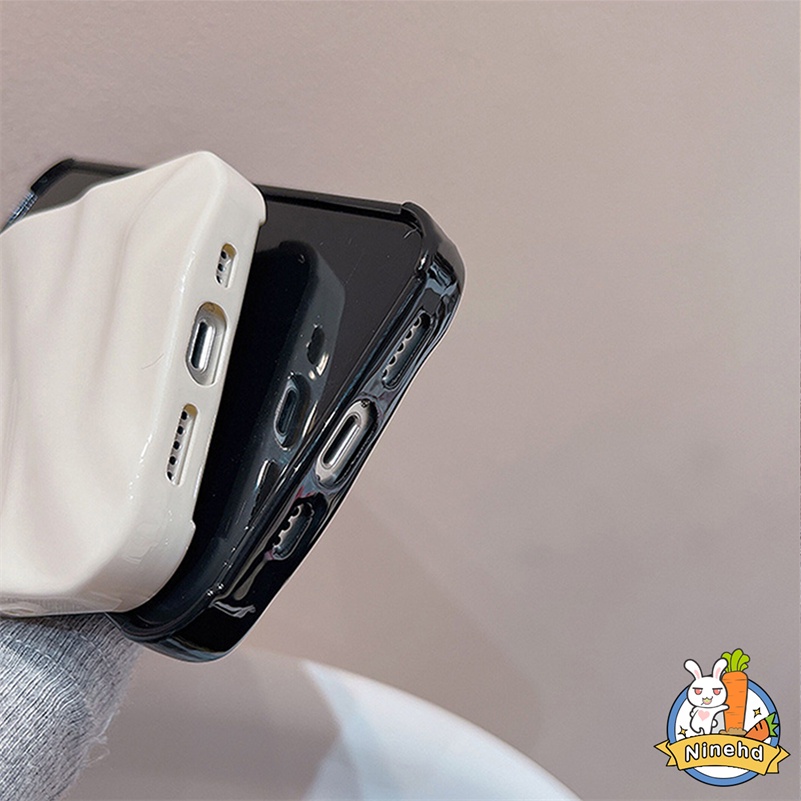 Casing iPhone Motif Gelombang Lipit Mewah Kompatibel Untuk Iphone14 13 12 11 Pro Max X Xr Xs Max 8 7 6 6s Plus SE 2020kualitas Tinggi Casing Ponsel Tpu Lembut Shockproof Case Sarung Handphone