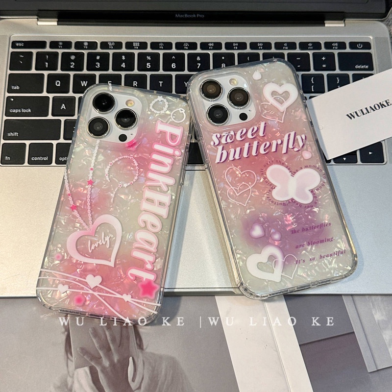 Ins Gaya Cocok Untuk iPhone 14 Pro Max Casing Ponsel iPhone Double-layer Dicetak Pola Hati Kompatibel Dengan Iphone13 13pro 13prm iPhone 11 11pro 14plus 12Pro Max Shockproof TPU Phone Case
