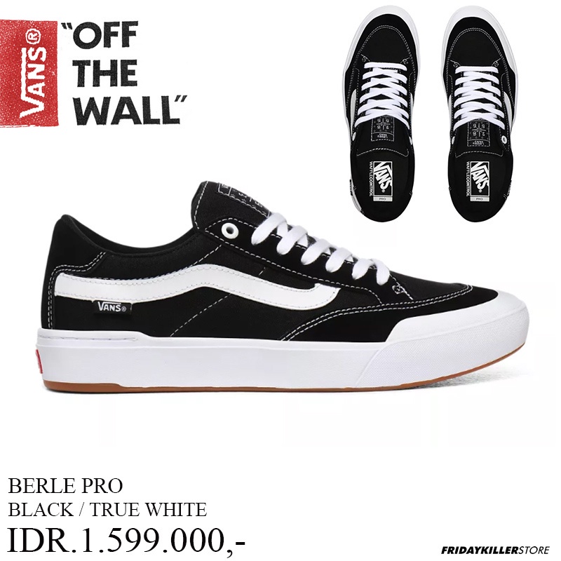 SEPATU VANS OFF THE WALL | BERLE PRO BLACK TRUE WHITE