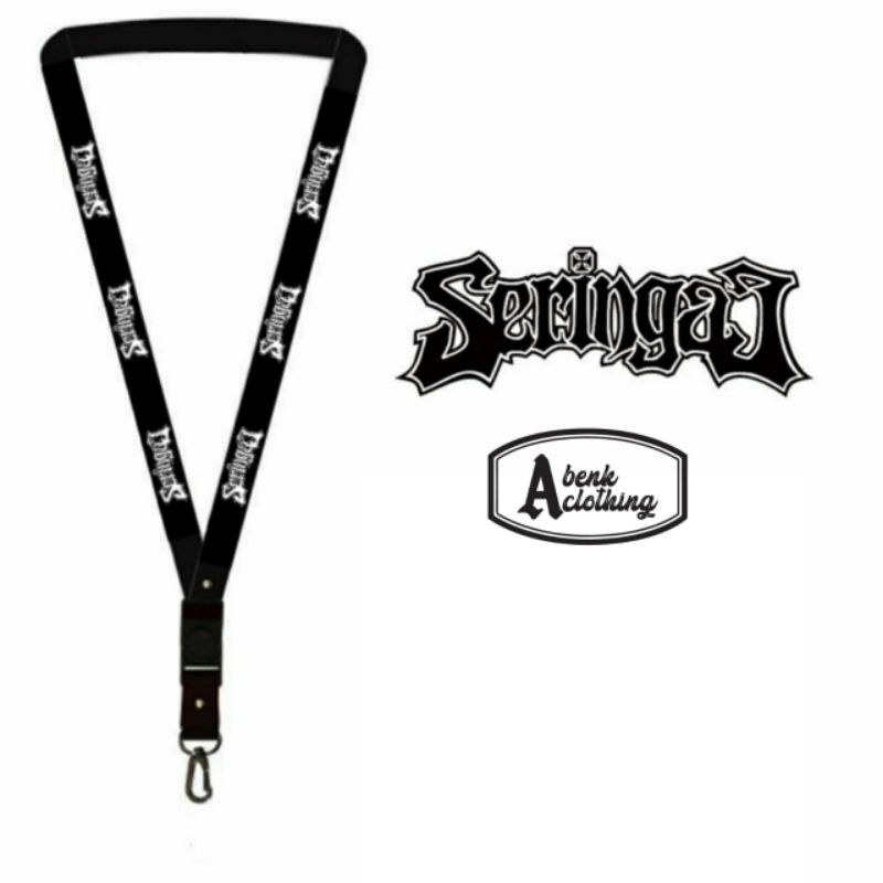

Tali Lanyard SERINGAI band metal gantungan kunci/gantungan id card /gantungan hp murah COD hitam