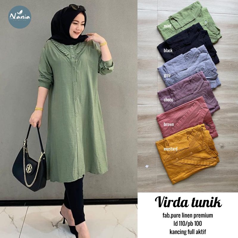 VIRDA TUNIK ORI NANIA | Ld110, Pure Linen Premium