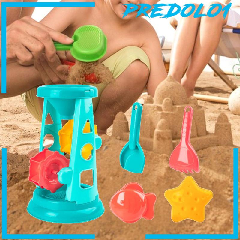 [Predolo1] 5pcs Set Mainan Pasir Pantai Anak Mainan Roda Air Untuk Sandpit Pantai Pinggir Laut