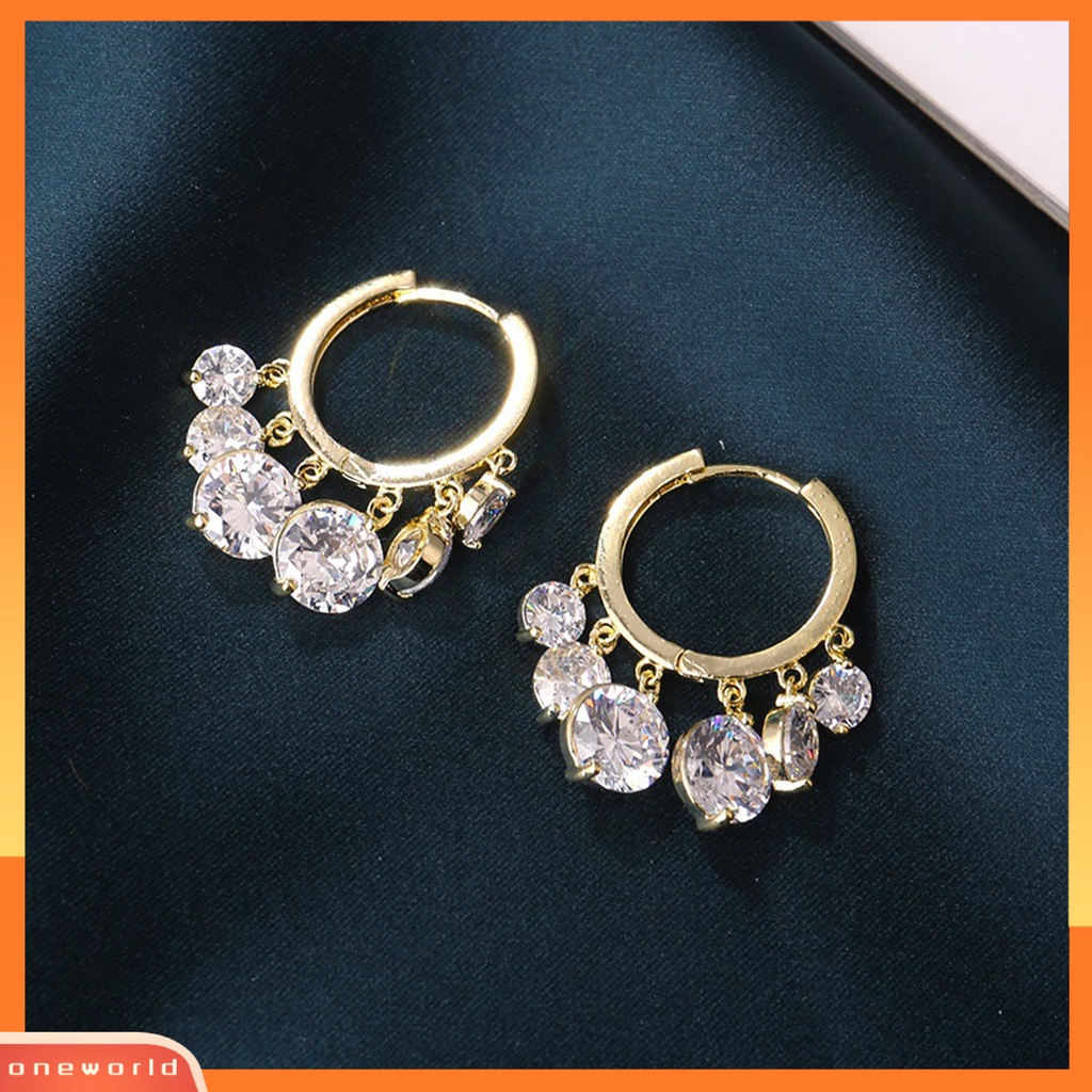[WOD] 1pasang Anting Hoop Tahan Mata catching Korosi Alloy Cermin Poles Menjuntai Earrings Perlengkapan Perhiasan Untuk Perempuan