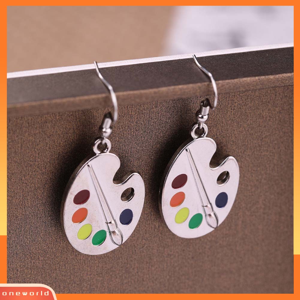 [WOD] Fashion Wanita Enamel Palet Cat Kuas Menjuntai Kait Anting Perhiasan Hadiah Xmas