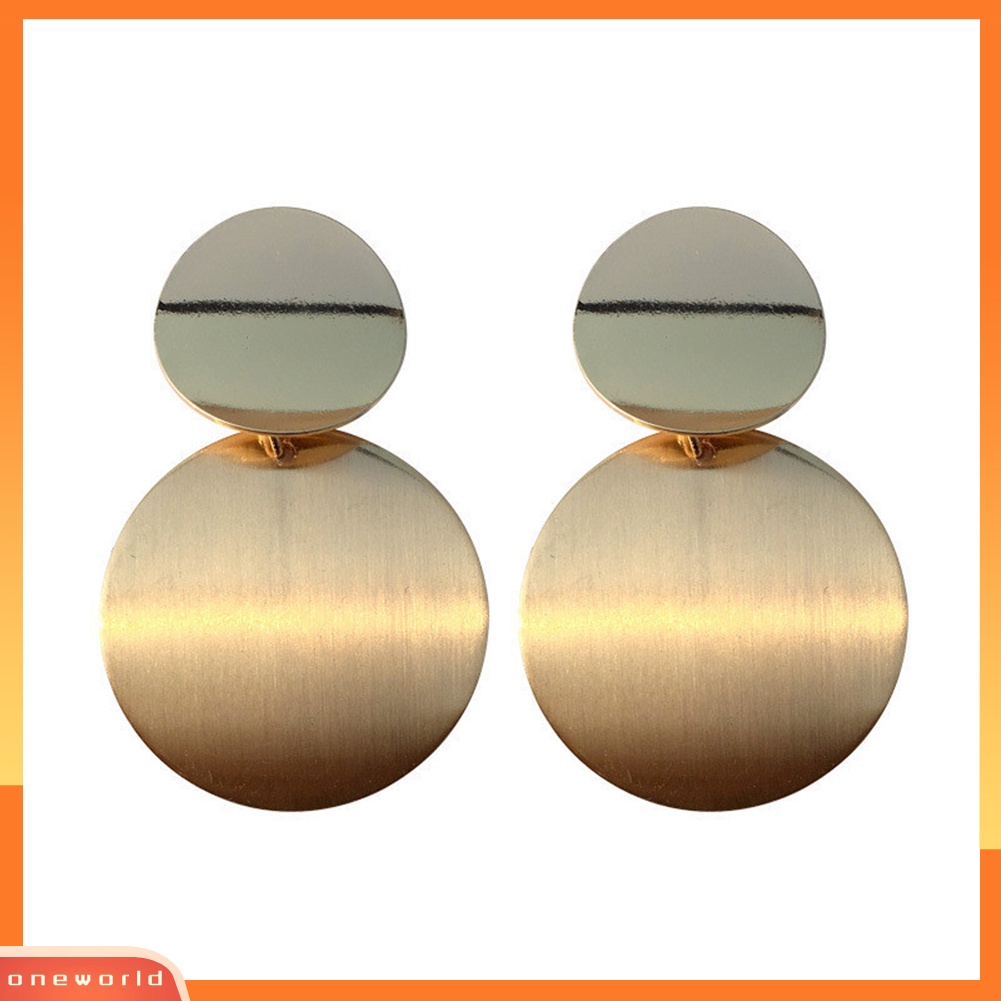 [WOD] Wanita Fashion Disk Tidak Teratur Matte Ear Stud Earrings Perhiasan Pesta Hadiah Ulang Tahun