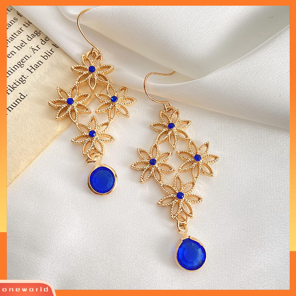 [WOD] 1pasang Anting Kait Berongga Keluar Bunga Perhiasan Bohemian Cut-out Earrings Pacaran