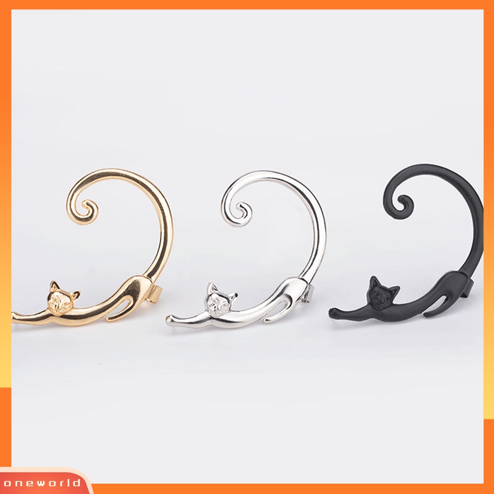 [WOD] 1pc Fashion Wanita Kartun Kucing Anting Tindik Telinga Manset Bungkus Perhiasan Pesta