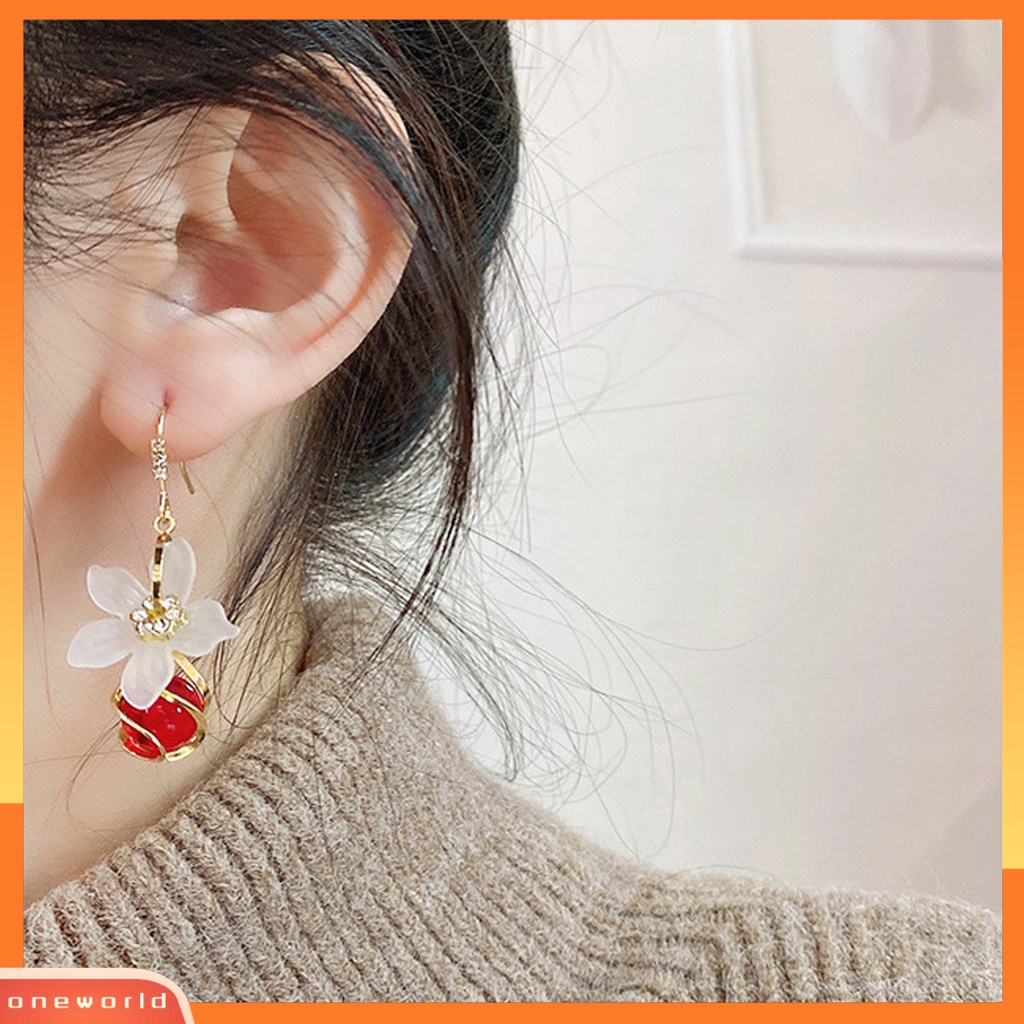 [WOD] 1pasang Anting Menjuntai Elegan Temperamental Indah Hias Meriah Wanita Manik-Manik Rumbai Liontin Anting Perhiasan Untuk Pacaran