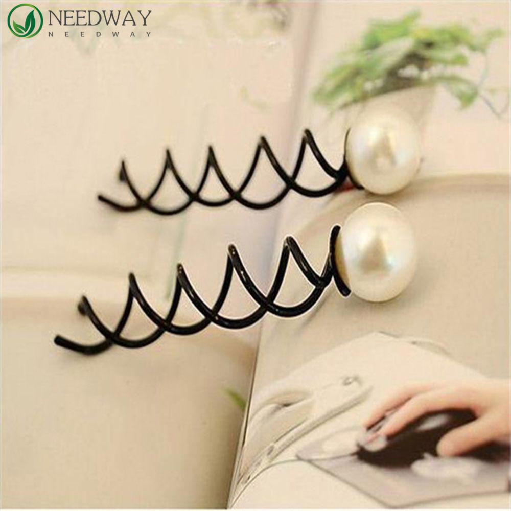 Needway Hair Pin Laris Kualitas Bagus Chic Bola 10Pcs Bagus Bobby Black Grips Mutiara Palsu