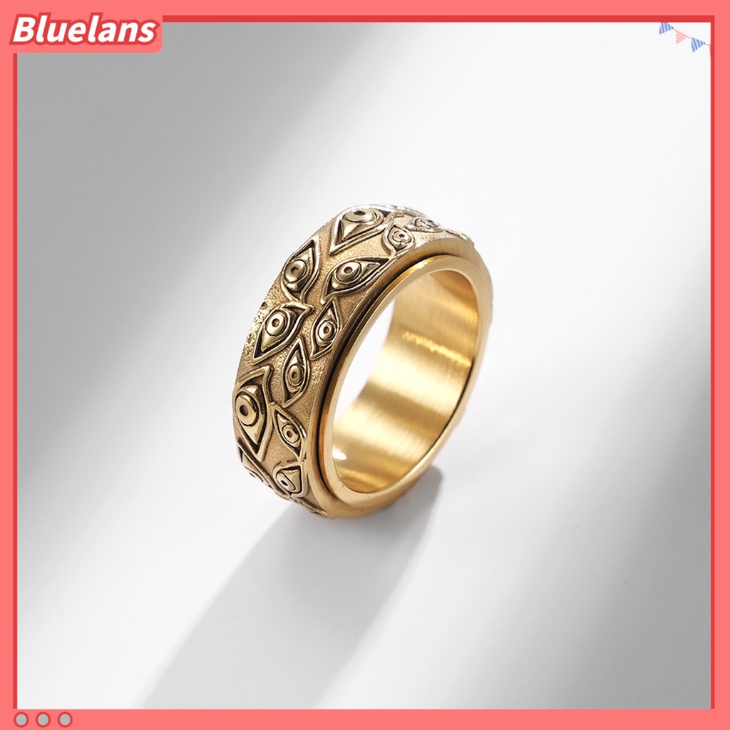 [BLS] Cincin Pria God Eye Rotatable Unisex Round All Match Finger Ring Untuk Pacaran