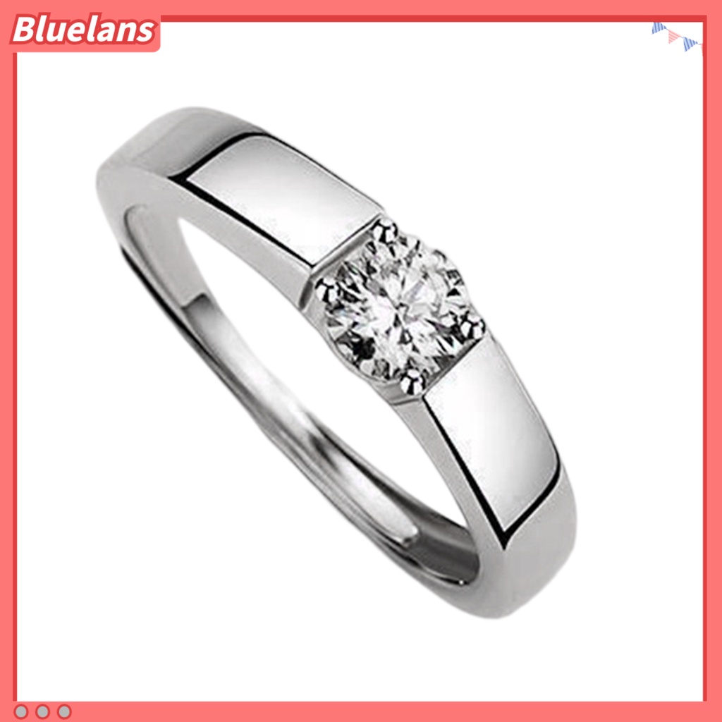 [BLS] Pasangan Cincin Pembukaan Dapat Disesuaikan Mewah Hadiah Pernikahan Berlian Imitasi Berkilau Wanita Pria Cincin Fashion Perhiasan