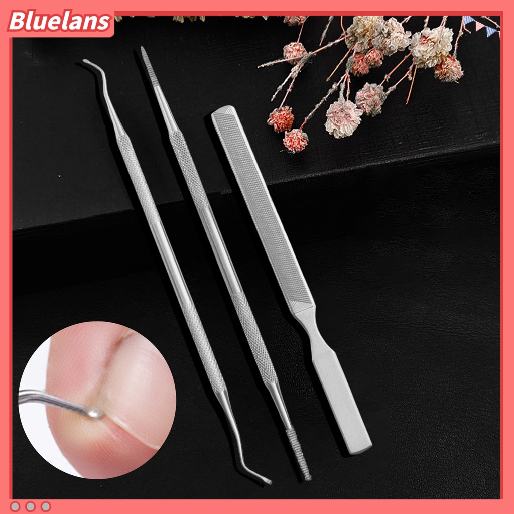 [BLM] 3pcs/set Nail Lifter File Pembersih Kuku Profesional Ujung Ganda Ingrown Toe Correction Lifter File Pedicure Alat Manicure Care