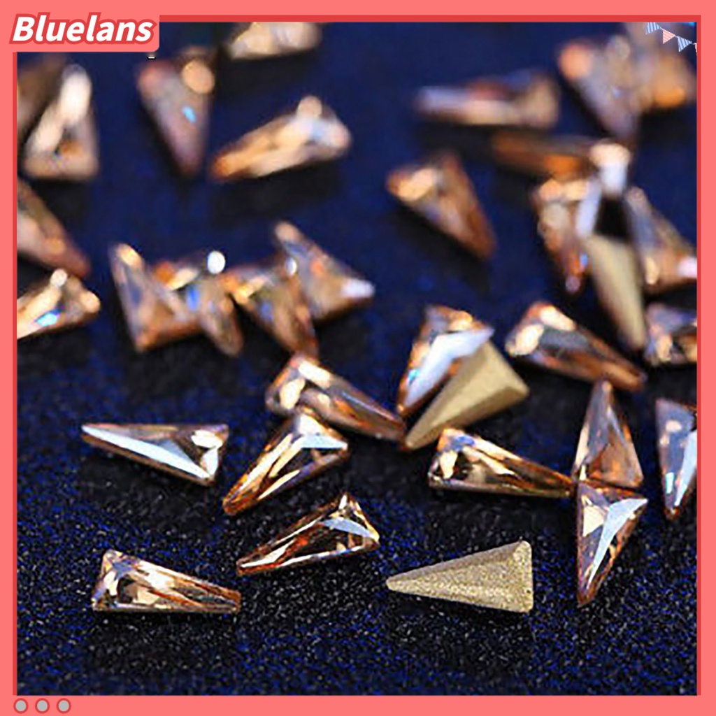[BLM] 10pcs Wanita Segitiga Nail Art Tip Berlian Imitasi Mengkilap DIY Dekorasi Manicure Kit