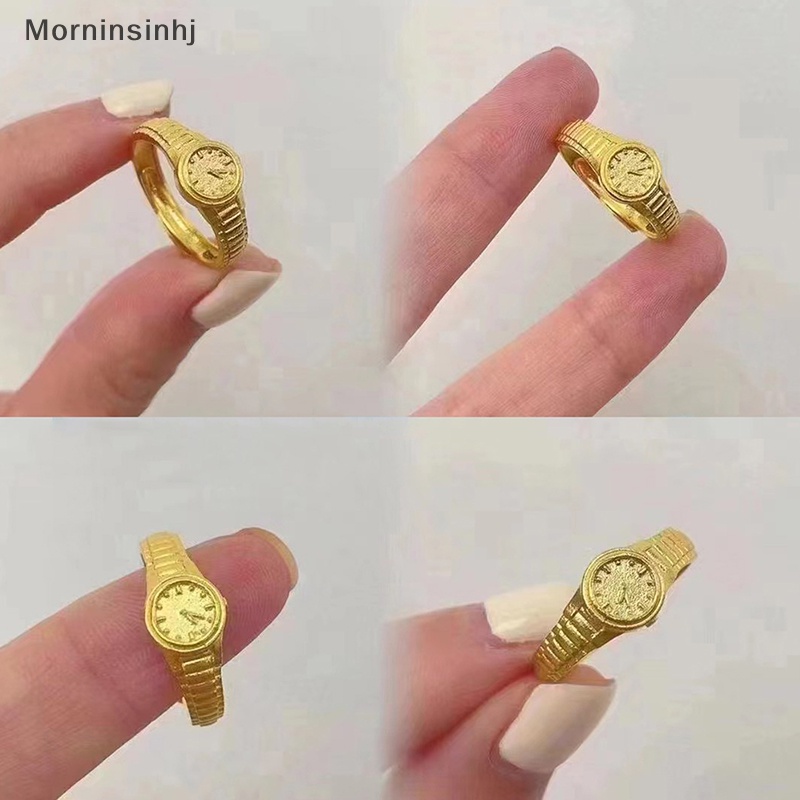 Mornin 1pc Baru Kreatif Jam Tangan Bentuk Cincin Untuk Wanita Pembukaan Yang Dapat Disesuaikan Cincin Mini Menonton Jari Cincin Pasangan Cincin Hadiah id