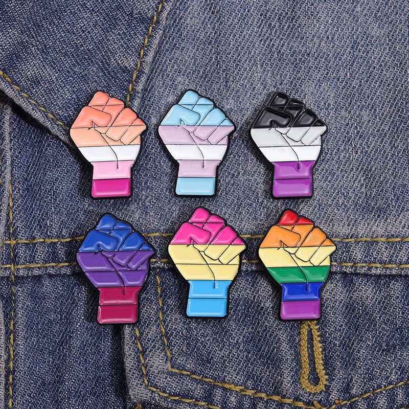 Lgbt Pelangi Enamel Pin BI Pan Aseksual Trans Lesbian Bros Kerah Lencana Cinta Is Love Pride Perhiasan Hadiah