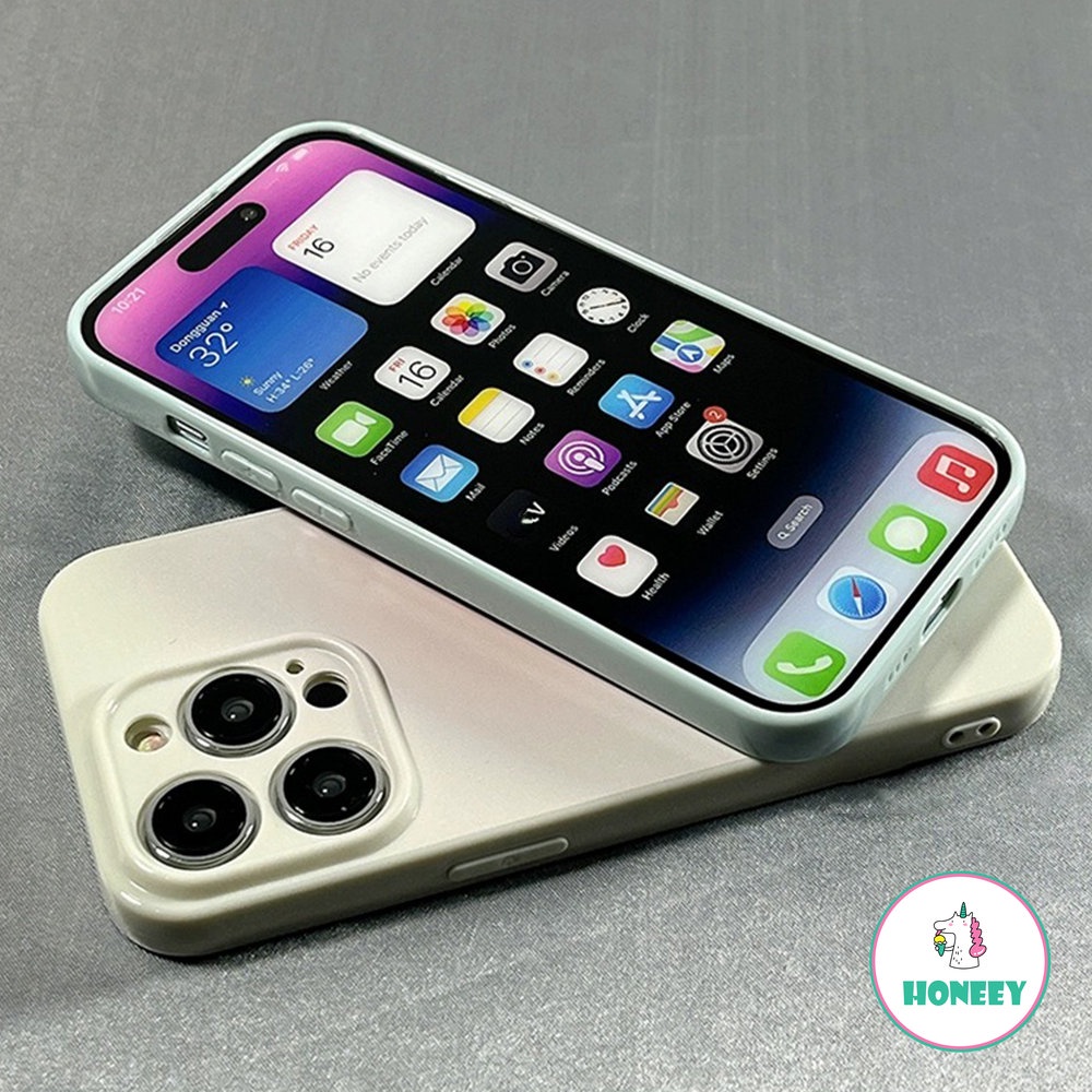 IPHONE Casing Ponsel Halo Gradiasi Lucu Untuk Iphone14 13 12 11 Pro Max14 Plus Silikon Lembut Shockproof Bumper Penutup Belakang