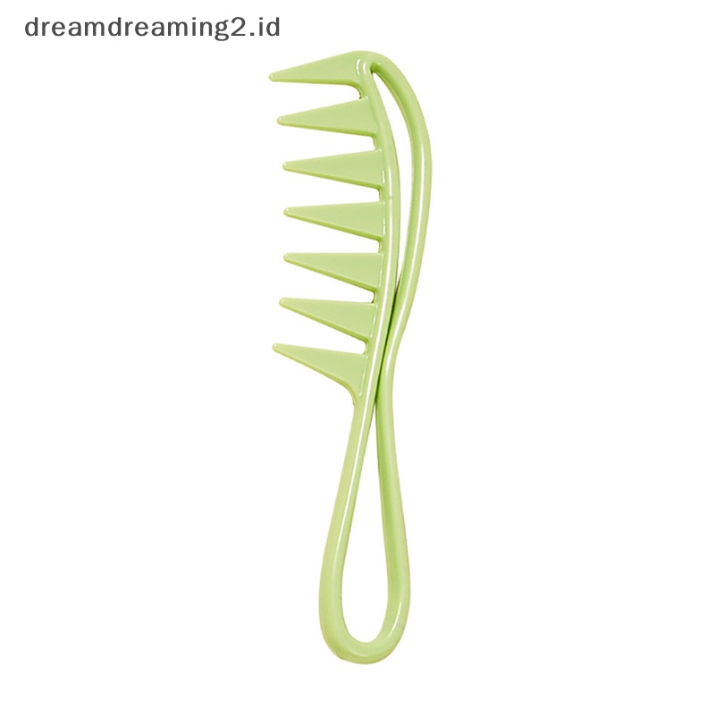 (drea) Retro Oil head Wide Tooth Sisir Plastik Detangler Curly Rambut Salon Hairdressing //