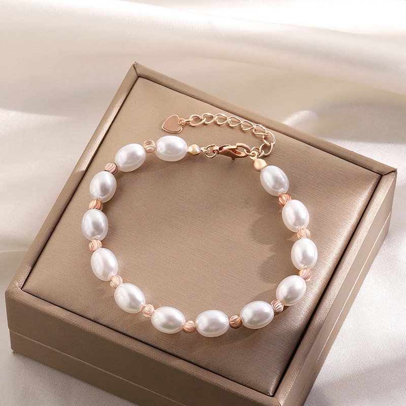 Gelang Mutiara Air Tawar Siswa Perempuan Pacar Desain Sederhana Baroque Pearl Bracelet