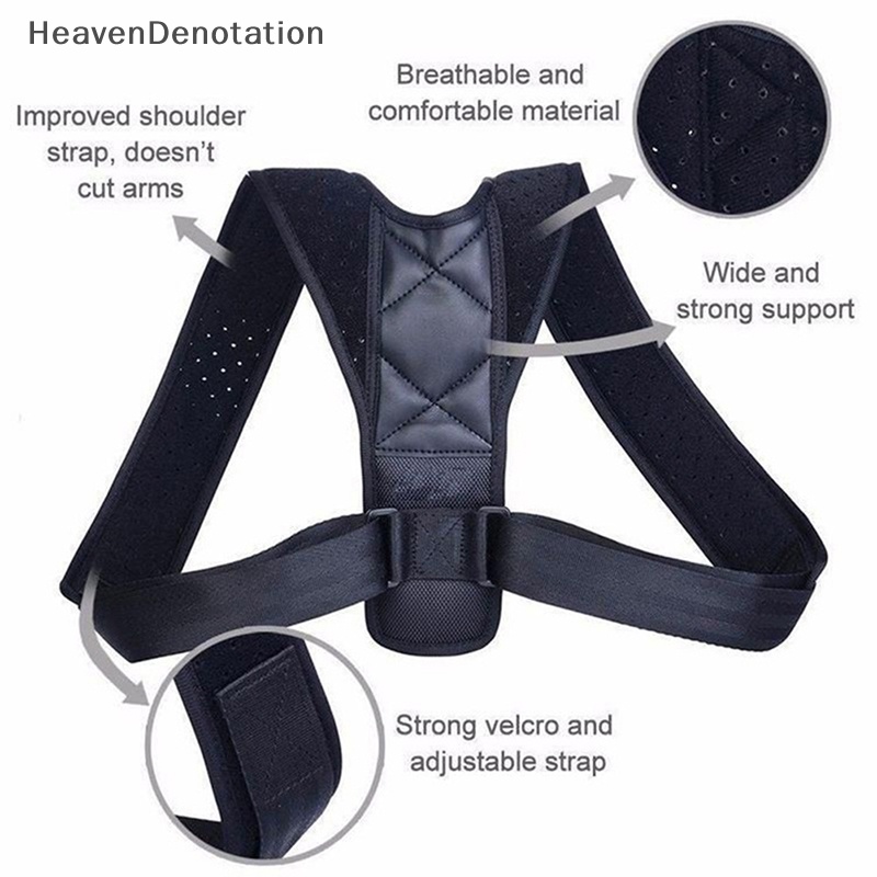 [HeavenDenotation] Adjustable Unisex Back Brace Support Invisible Shoulder Posture Corrector Belt HDV