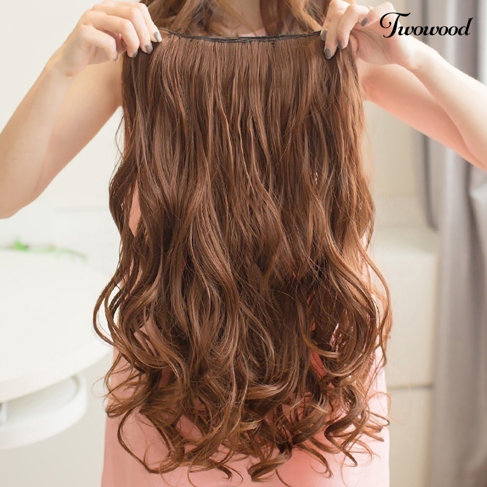 Twowood 50cm Fashion Curly Wavy Clip In Hair Extension Cosplay Wanita Sopak Sintetis