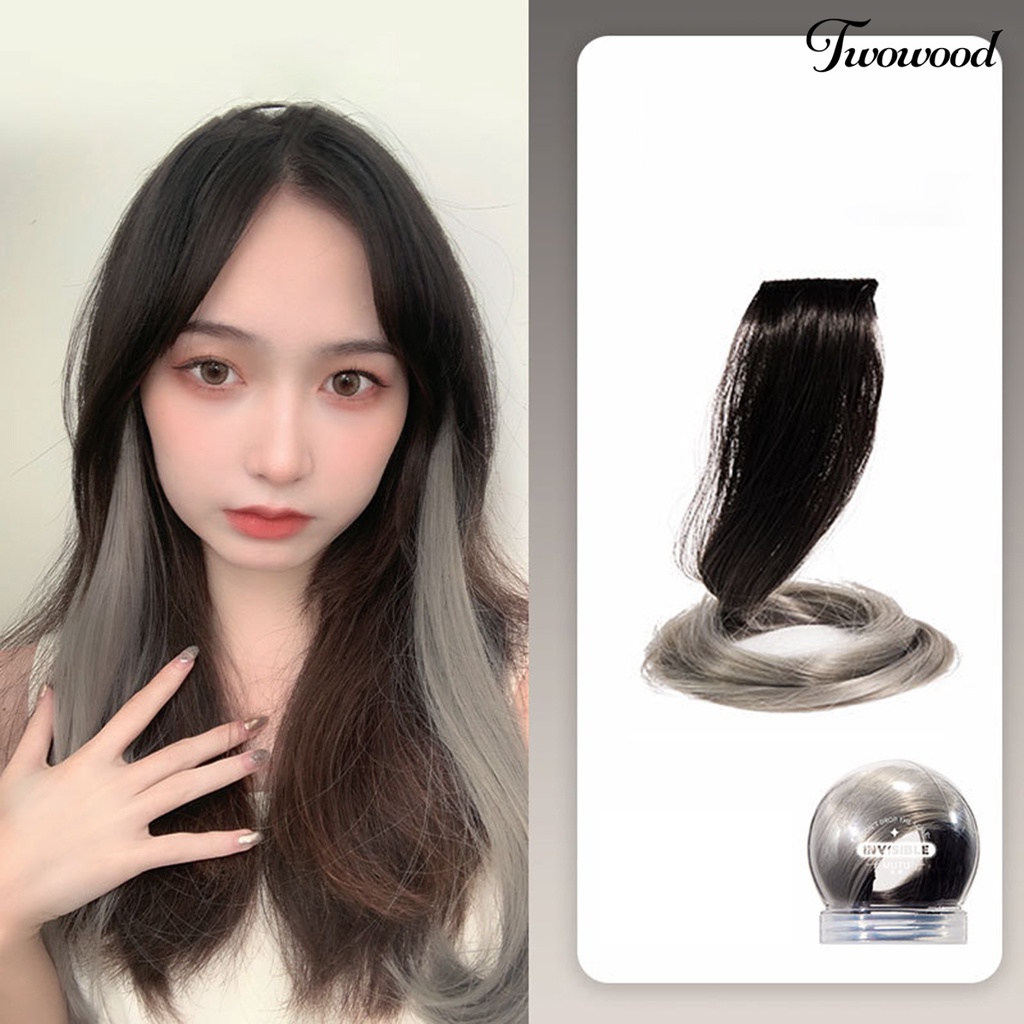 Twowood 1set Wig Piece Adjustable Multicolor Fluffy Natural Hair Extension Alat Makeup Sorot Ringan Ekstensi Rambut Wig Untuk Wanita