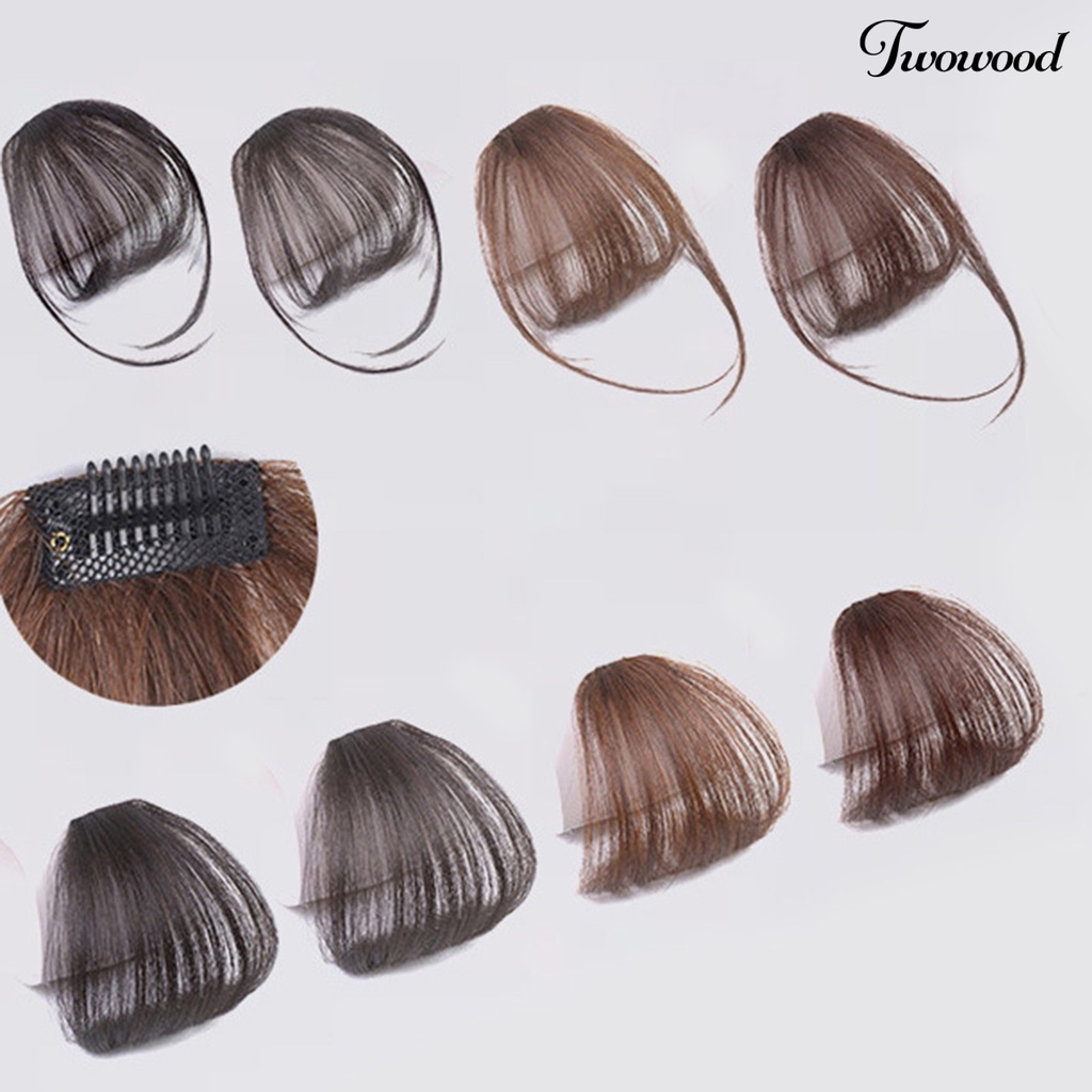 Twowood Poni Rambut Palsu Warna Vibrant Friendly Untuk Kulit Berbulu Mulus Realistis Hias Serat Faux Air Bangs Wanita Wig Aksesoris Untuk Lady