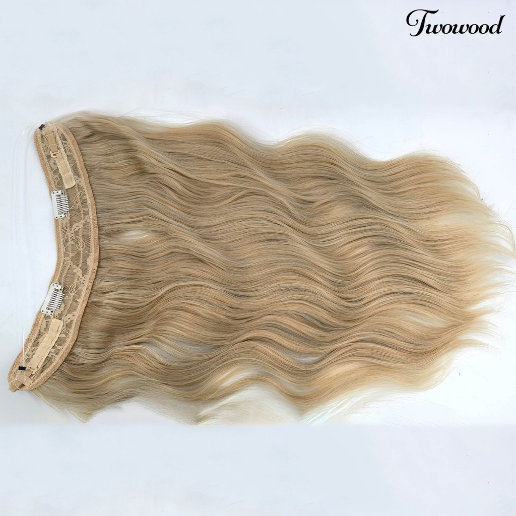 Twowood Wig Piece Tanpa Jejak Non-Simpul Berbulu Alami Menebal Rambut Ikan-Garis Gaya Eropa Dan Amerika Mulus Keriting Wig Wanita Digunakan