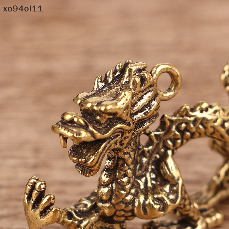 Xo 1Pc Kuningan Padat Zodiak Naga Patung Kecil Desktop Ornamen Feng Shui Dekorasi OL