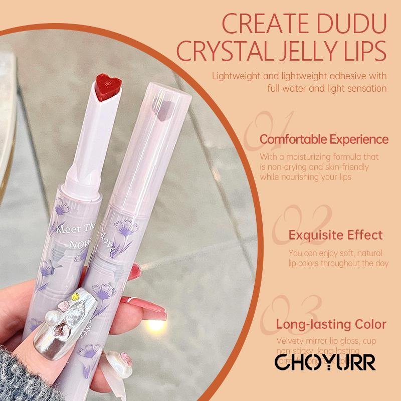 【COD】Gege Bear Flower Love Lipstik Moisturizing Lip Glaze Bentuk Hati Long Llasting-CH