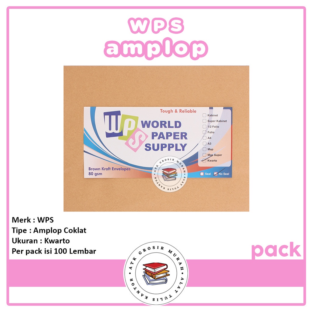 

WPS - Amplop Coklat Polos Ukuran Kwarto - Pack