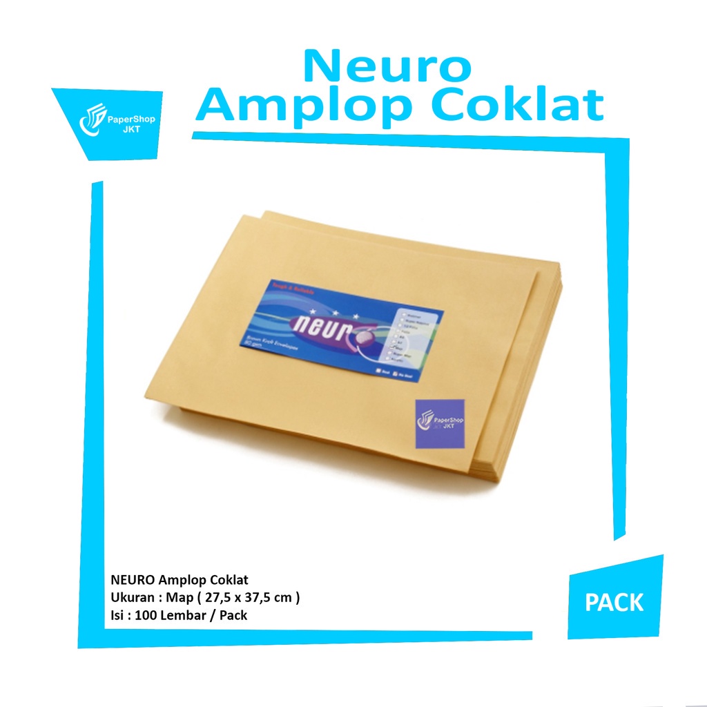 

NEURO - Amplop Coklat Ukuran Map ( 27,5 x 37,5 cm ) No Seal - Pack